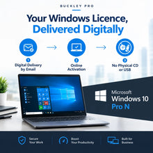 Load image into Gallery viewer, Microsoft Windows 10 Pro N License – 1 PC, Lifetime Activation
