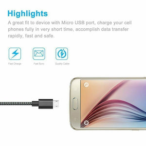 1M 2M 3M Long Micro USB Data Sync Charger Cable Lead For Samsung Android Phones