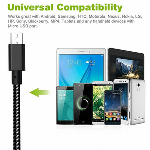 1M 2M 3M Long Micro USB Data Sync Charger Cable Lead For Samsung Android Phones